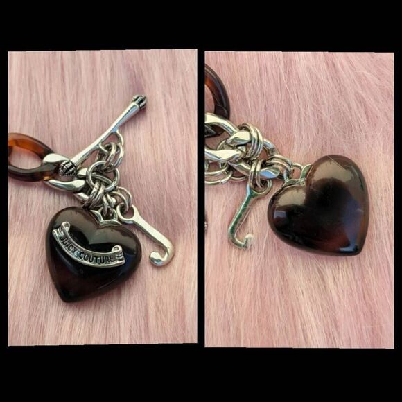 Juicy Couture Y2K Tortoiseshell & Silver-tone Puffy Heart Starter Vintage Charm - Picture 6 of 6